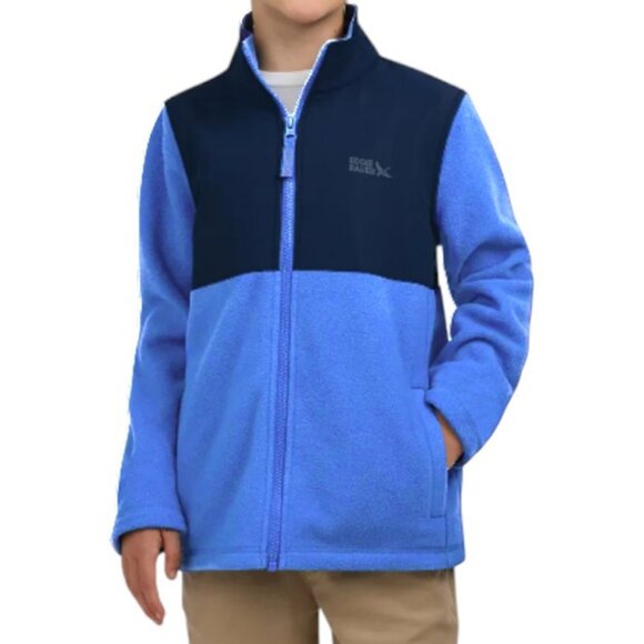 Eddie Bauer kids' two-tone blue zip-up fleece jacket size XL NWT - Picture 1 of 8
